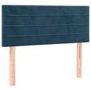 vidaXL sötétkék bársony rugós ágy matraccal 90 x 200 cm