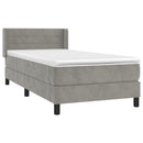 vidaXL világosszürke bársony rugós ágy matraccal 100 x 200 cm