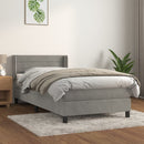vidaXL világosszürke bársony rugós ágy matraccal 100 x 200 cm