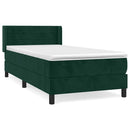 vidaXL sötétzöld bársony rugós ágy matraccal 100 x 200 cm