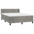 vidaXL világosszürke bársony rugós ágy matraccal 140x190 cm