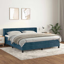 vidaXL sötétkék bársony rugós ágy matraccal 160x200 cm