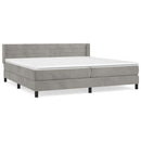 vidaXL világosszürke bársony rugós ágy matraccal 200x200 cm