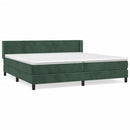 vidaXL sötétzöld bársony rugós ágy matraccal 200x200 cm