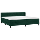 vidaXL sötétzöld bársony rugós ágy matraccal 200x200 cm