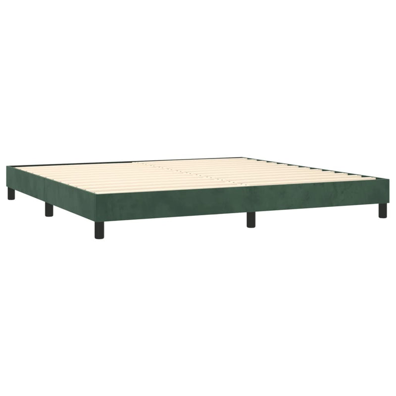vidaXL sötétzöld bársony rugós ágy matraccal 200x200 cm