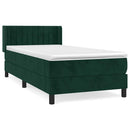vidaXL sötétzöld bársony rugós ágy matraccal 80 x 200 cm