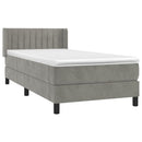 vidaXL világosszürke bársony rugós ágy matraccal 90 x 200 cm