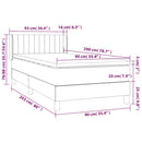 vidaXL sötétzöld bársony rugós ágy matraccal 90 x 200 cm
