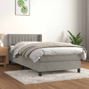 vidaXL világosszürke bársony rugós ágy matraccal 100 x 200 cm