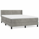 vidaXL világosszürke bársony rugós ágy matraccal 140x190 cm