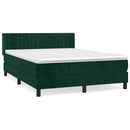 vidaXL sötétzöld bársony rugós ágy matraccal 140x190 cm