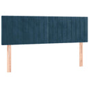 vidaXL sötétkék bársony rugós ágy matraccal 140x190 cm
