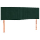 vidaXL sötétzöld bársony rugós ágy matraccal 140x200 cm