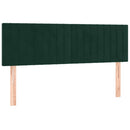 vidaXL sötétzöld bársony rugós ágy matraccal 140x200 cm