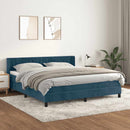 vidaXL sötétkék bársony rugós ágy matraccal 180x200 cm