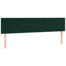 vidaXL sötétzöld bársony rugós ágy matraccal 200x200 cm