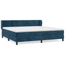 vidaXL sötétkék bársony rugós ágy matraccal 200x200 cm