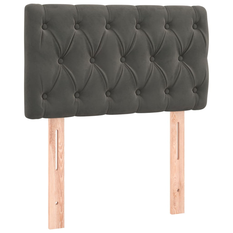 vidaXL sötétszürke bársony rugós ágy matraccal 80 x 200 cm