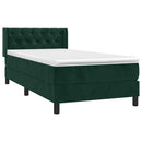 vidaXL sötétzöld bársony rugós ágy matraccal 80 x 200 cm