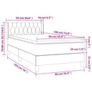 vidaXL fekete bársony rugós ágy matraccal 90x190 cm