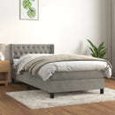 vidaXL világosszürke bársony rugós ágy matraccal 90 x 200 cm