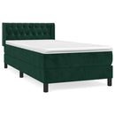 vidaXL sötétzöld bársony rugós ágy matraccal 90 x 200 cm
