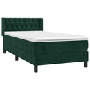 vidaXL sötétzöld bársony rugós ágy matraccal 90 x 200 cm