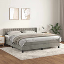 vidaXL világosszürke bársony rugós ágy matraccal 160x200 cm