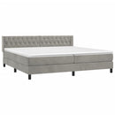 vidaXL világosszürke bársony rugós ágy matraccal 200x200 cm