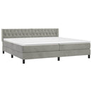 vidaXL világosszürke bársony rugós ágy matraccal 200x200 cm