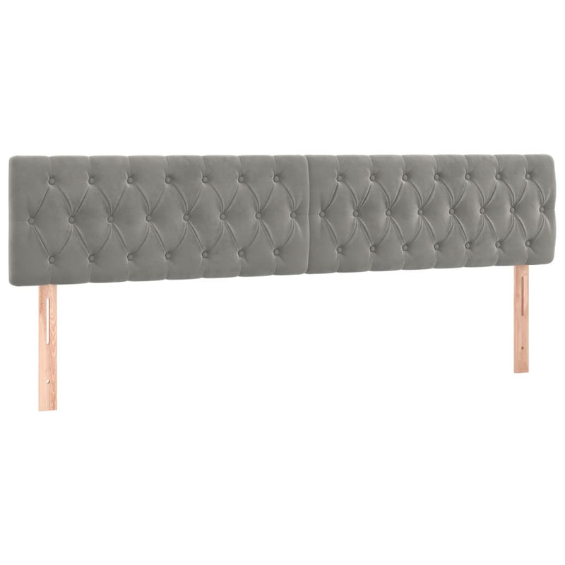 vidaXL világosszürke bársony rugós ágy matraccal 200x200 cm