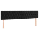 vidaXL fekete bársony rugós ágy matraccal 200x200 cm