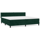 vidaXL sötétzöld bársony rugós ágy matraccal 200x200 cm