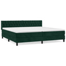 vidaXL sötétzöld bársony rugós ágy matraccal 200x200 cm