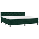 vidaXL sötétzöld bársony rugós ágy matraccal 200x200 cm