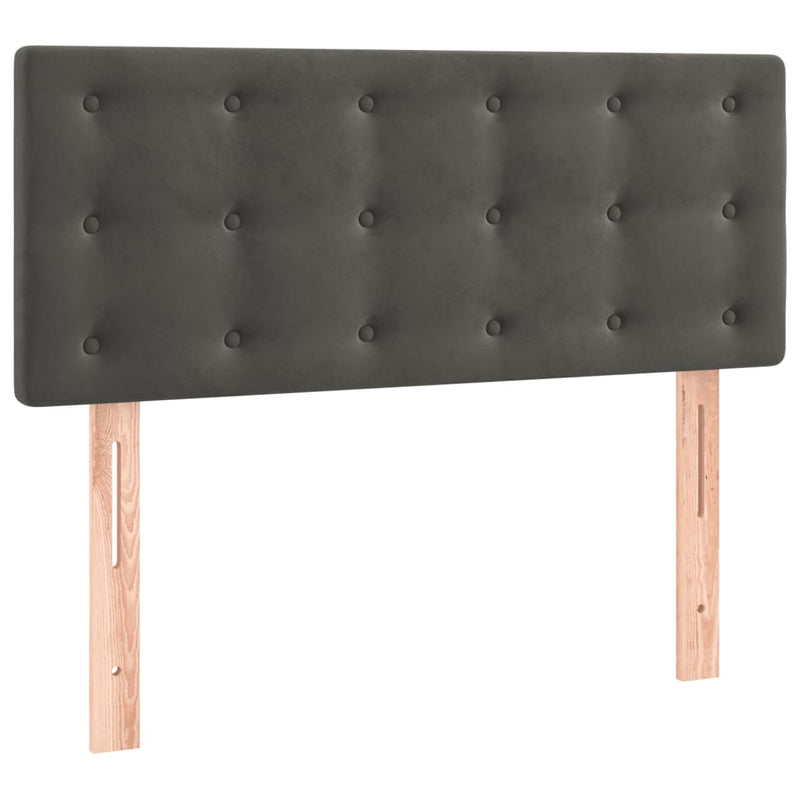 vidaXL sötétszürke bársony rugós ágy matraccal 80 x 200 cm