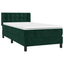 vidaXL sötétzöld bársony rugós ágy matraccal 80 x 200 cm