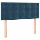 vidaXL sötétkék bársony rugós ágy matraccal 80 x 200 cm