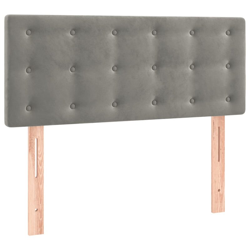 vidaXL világosszürke bársony rugós ágy matraccal 90x190 cm