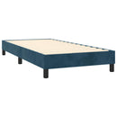 vidaXL sötétkék bársony rugós ágy matraccal 90x190 cm