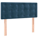 vidaXL sötétkék bársony rugós ágy matraccal 90x190 cm