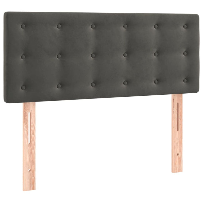 vidaXL sötétszürke bársony rugós ágy matraccal 90 x 200 cm