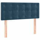 vidaXL sötétkék bársony rugós ágy matraccal 90 x 200 cm