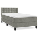 vidaXL világosszürke bársony rugós ágy matraccal 100 x 200 cm