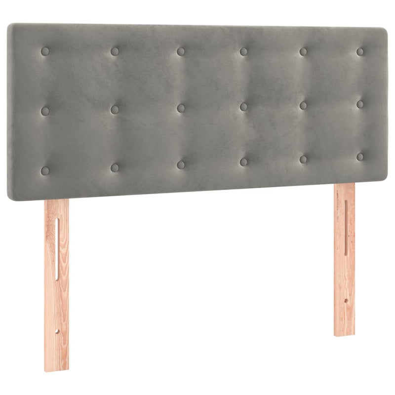 vidaXL világosszürke bársony rugós ágy matraccal 100 x 200 cm