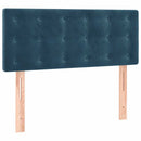 vidaXL sötétkék bársony rugós ágy matraccal 100 x 200 cm