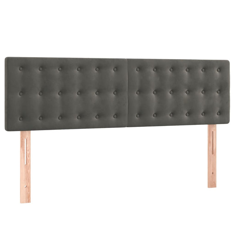vidaXL sötétszürke bársony rugós ágy matraccal 140x190 cm