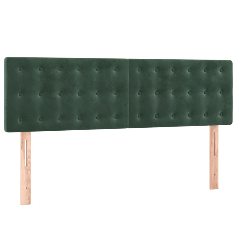 vidaXL sötétzöld bársony rugós ágy matraccal 140x190 cm