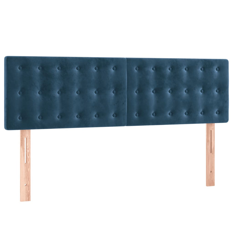 vidaXL sötétkék bársony rugós ágy matraccal 140x190 cm